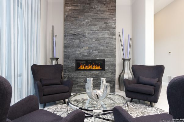 Fireplace, Interior, Living room, Stone Walls