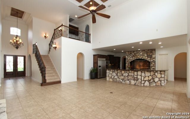 Chandelier, Fireplace, Interior, Recessed Lighting