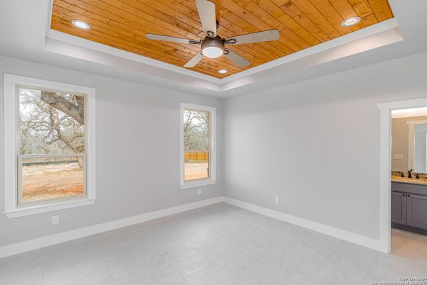 Empty room, Interior, Marble, Recessed Lighting, Wooden Ceilings