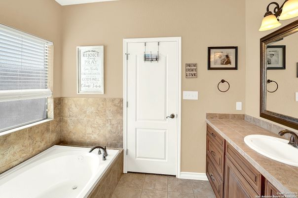 Bathroom, Dual Sink Vanities, Interior, Tile Countertops