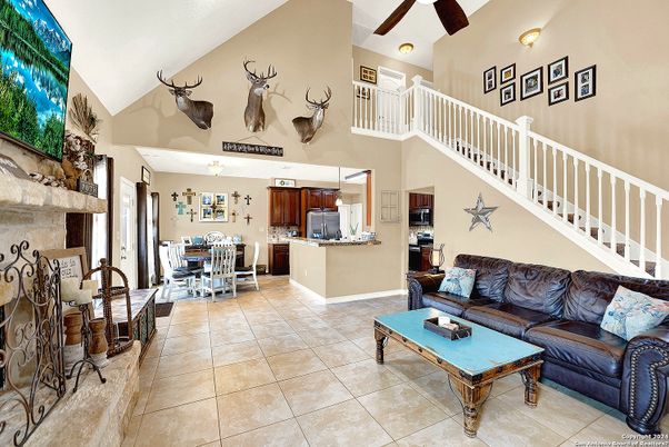 Dining room, Fireplace, Interior, Kitchen, Living room