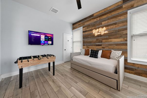 Game Room, Interior, Wood Texture Flooring, Wooden Walls