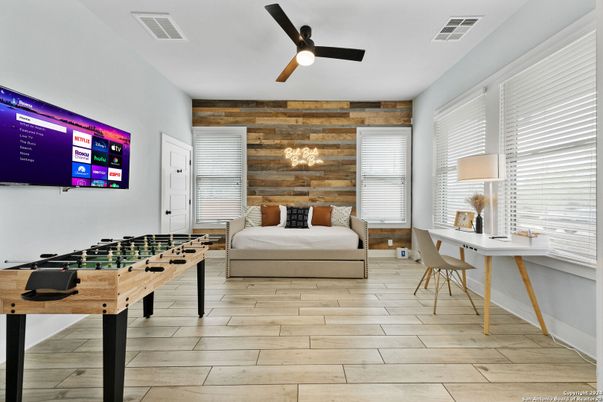 Game Room, Interior, Wood Texture Flooring, Wooden Walls
