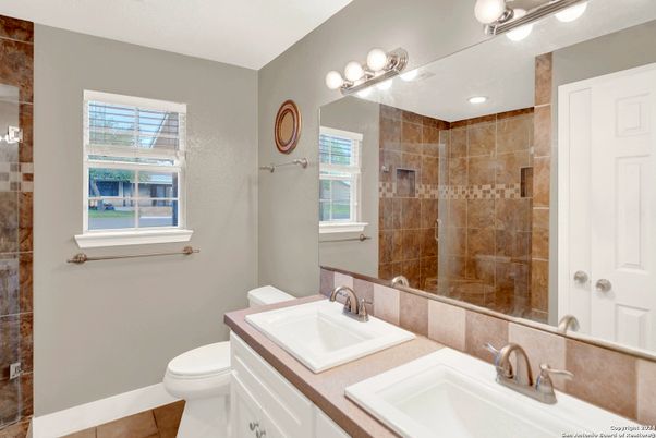 Bathroom, Dual Sink Vanities, Glass Shower, Interior