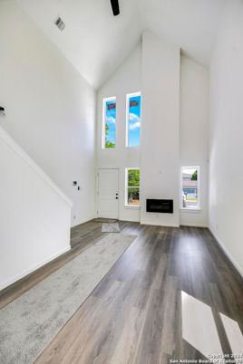 Empty room, Fireplace, Interior, Wood Texture Flooring