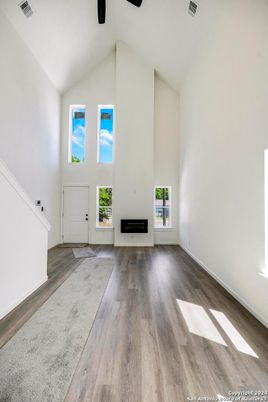 Empty room, Fireplace, Interior, Wood Texture Flooring