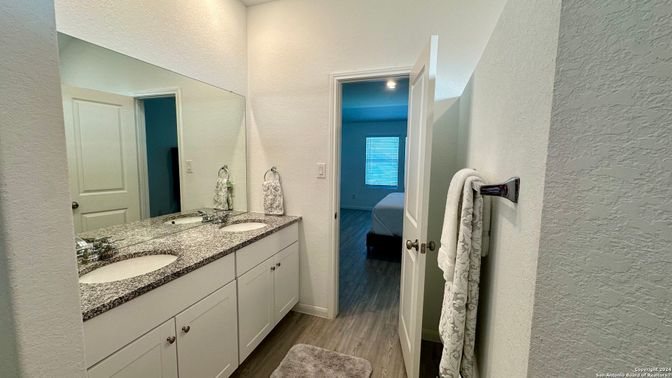 Bathroom, Dual Sink Vanities, Interior, Wood Texture Flooring