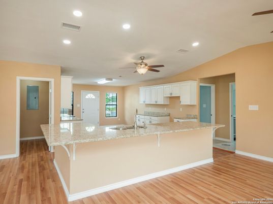 Interior, Kitchen, Recessed Lighting, Wood Texture Flooring