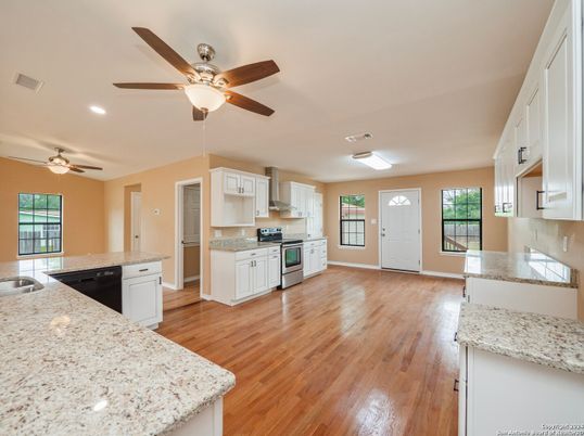 Interior, Kitchen, Recessed Lighting, Wood Texture Flooring