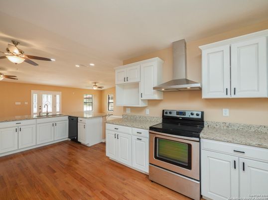 Interior, Kitchen, Recessed Lighting, Wood Texture Flooring