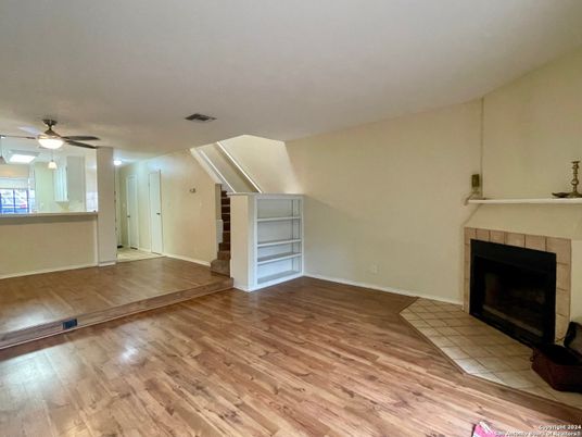Empty room, Fireplace, Interior, Wood Texture Flooring