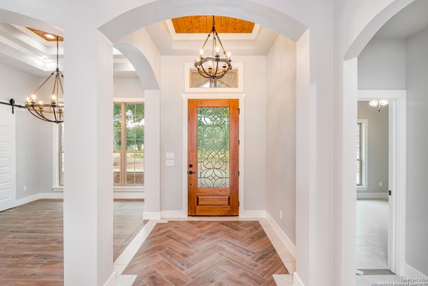 Chandelier, Interior, Wood Texture Flooring
