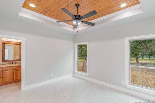 Bathroom, Empty room, Interior, Recessed Lighting, Wooden Ceilings