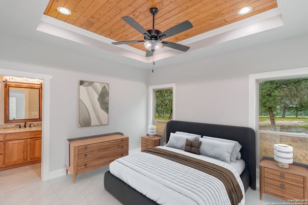 Bedroom, Interior, Recessed Lighting, Wooden Ceilings