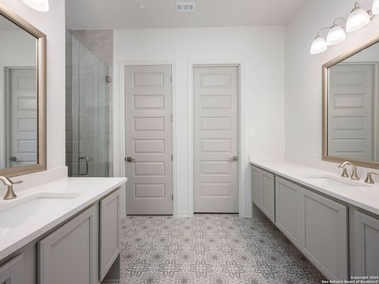 Bathroom, Dual Sink Vanities, Glass Shower, Interior