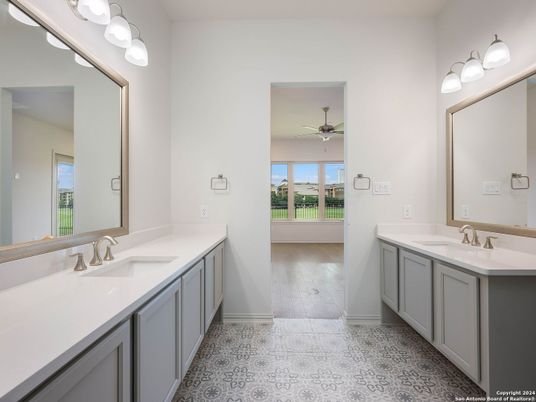 Bathroom, Dual Sink Vanities, Interior, Wood Texture Flooring