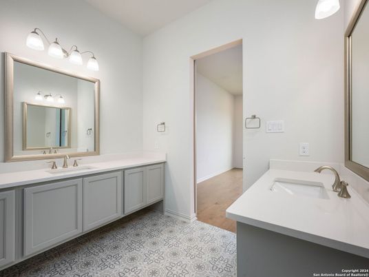 Bathroom, Dual Sink Vanities, Interior, Wood Texture Flooring
