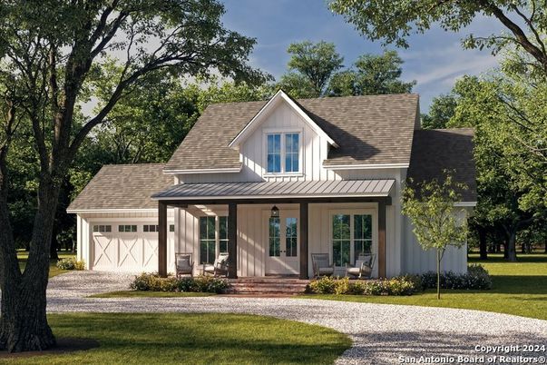 Attached, Exterior, Facade, Farmhouse