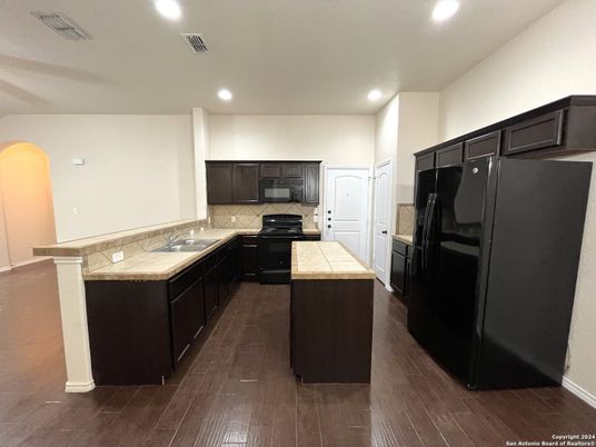 Interior, Kitchen, Recessed Lighting, Wood Texture Flooring