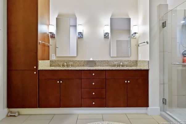 Bathroom, Dual Sink Vanities, Glass Shower, Interior