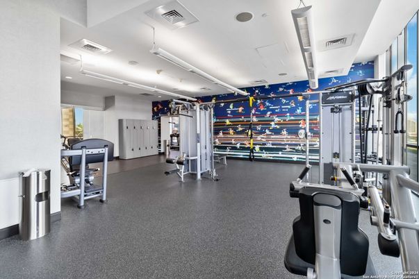 Fitness Equipment, Gym, Interior, Recessed Lighting