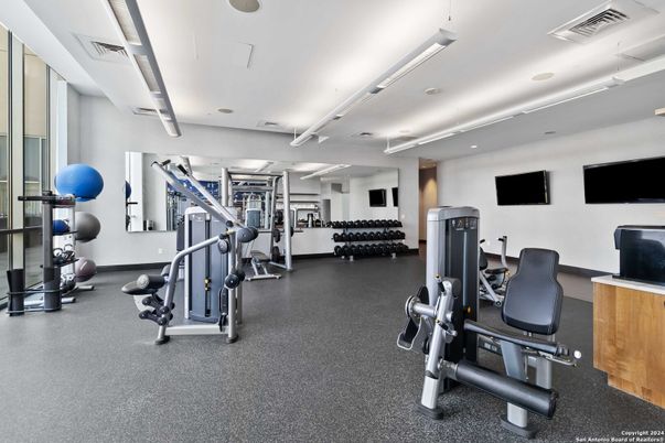 Fitness Equipment, Gym, Interior, Recessed Lighting