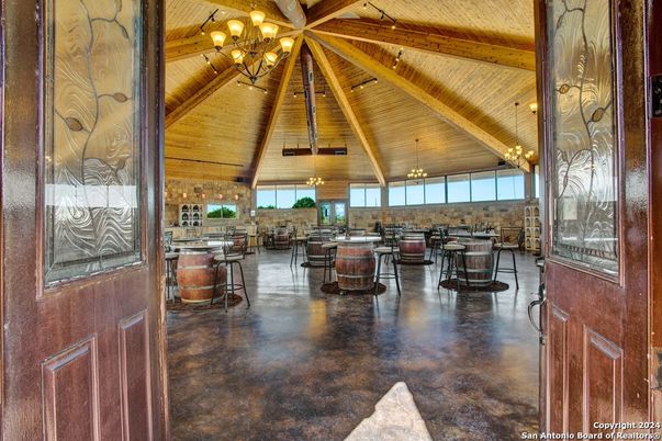 Chandelier, Interior, Wooden Beams, Wooden Ceilings