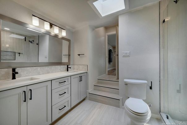 Bathroom, Dual Sink Vanities, Glass Shower, Interior