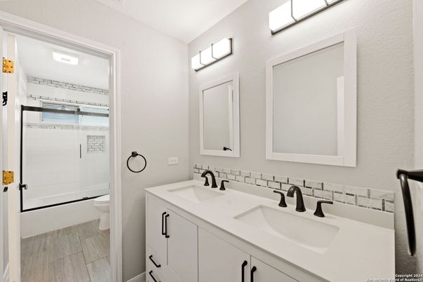 Bathroom, Dual Sink Vanities, Glass Shower, Interior