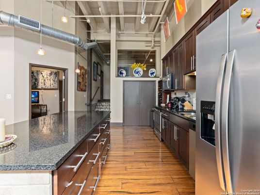 Interior, Kitchen, Pendant Lights, Wood Texture Flooring