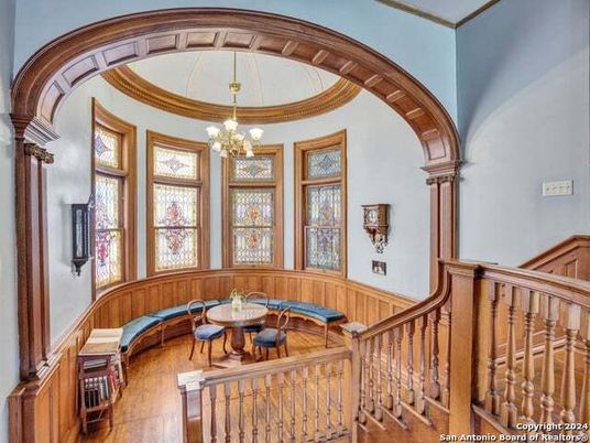 Chandelier, Interior, Wood Texture Flooring