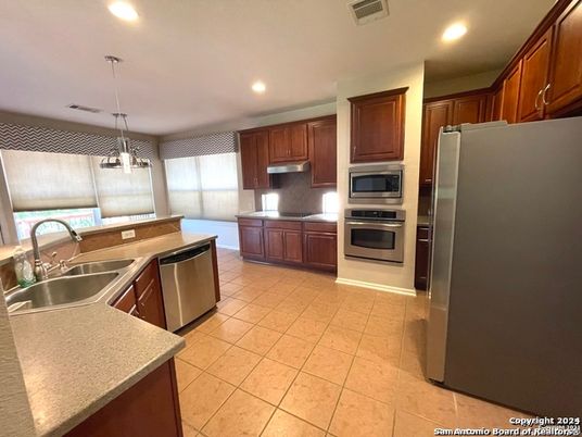 Interior, Kitchen, Pendant Lights, Recessed Lighting, Stainless Steel Appliances