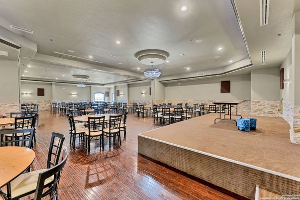 Chandelier, Dining room, Interior, Recessed Lighting, Wood Texture Flooring