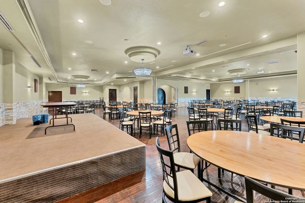 Chandelier, Dining room, Interior, Recessed Lighting, Wood Texture Flooring
