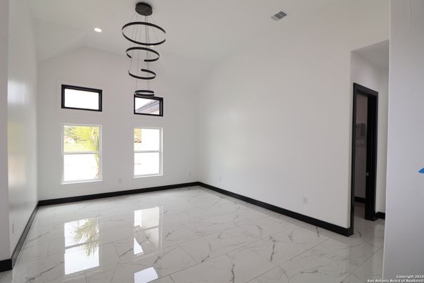 Empty room, Interior, Marble, Pendant Lights, Recessed Lighting