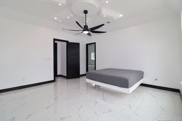 Bedroom, Interior, Marble, Recessed Lighting