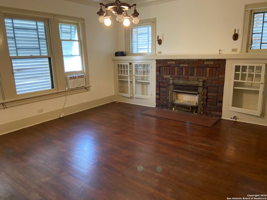 Empty room, Fireplace, Interior, Wood Texture Flooring