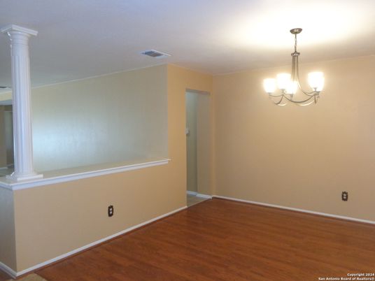 Chandelier, Empty room, Interior, Wood Texture Flooring