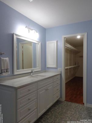 Bathroom, Dual Sink Vanities, Interior, Walk-in Closets, Wood Texture Flooring