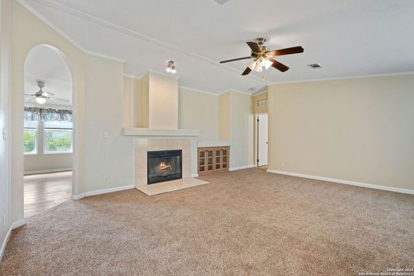 Empty room, Fireplace, Interior