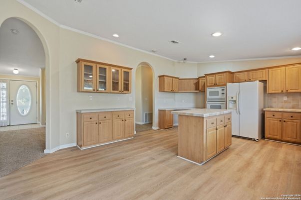 Interior, Kitchen, Recessed Lighting, Wood Texture Flooring