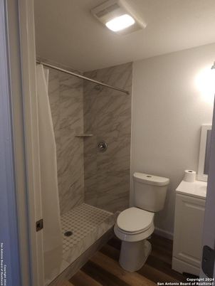 Bathroom, Interior, Marble Walls, Wood Texture Flooring