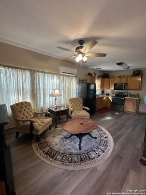 Interior, Kitchen, Living room, Stainless Steel Appliances, Wood Texture Flooring