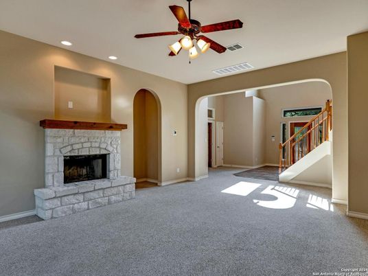 Empty room, Fireplace, Interior, Recessed Lighting