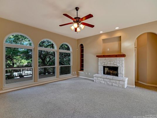 Empty room, Fireplace, Interior, Recessed Lighting