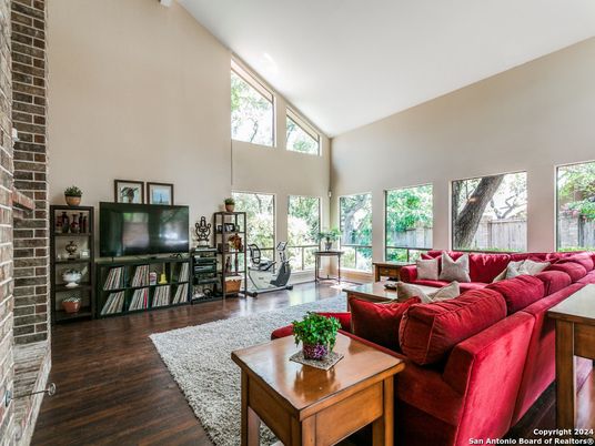 Interior, Living room, Stone Walls, Wood Texture Flooring
