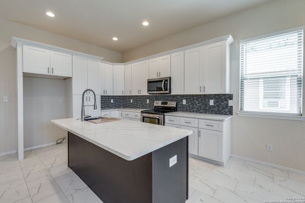 Interior, Kitchen, Marble, Recessed Lighting, Stainless Steel Appliances