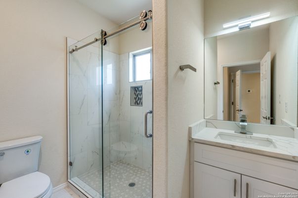 Bathroom, Glass Shower, Interior, Marble Walls