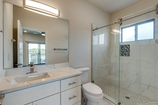 Bathroom, Glass Shower, Interior, Marble Walls