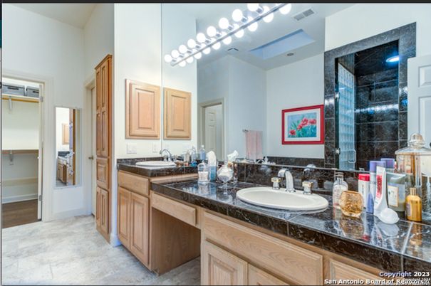 Bathroom, Dual Sink Vanities, Interior, Wood Texture Flooring